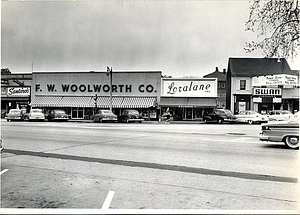 Continuation of west side of Main Street in 1956