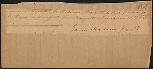 Letter written by James, Madison, 1779