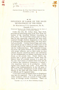 Influence of labor on the brain development of the child