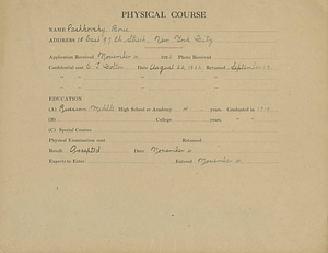 Cover of the student folder of Boris Pash