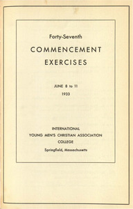 Springfield College Commencement program (1933)