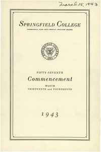 Springfield College Commencement Program (March 1943)