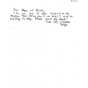A letter from a student at Waikoloa Elementary School in Waikoloa, Hawaii
