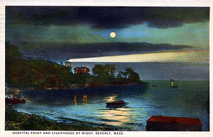 Hospital Point and lighthouse by night, Beverly, Mass.