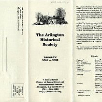"The Arlington Historical Society Program 2001-2002"