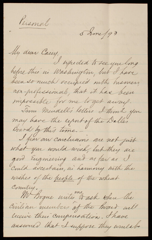 [William Rich] Hutton to Thomas Lincoln Casey, June 5, 1893