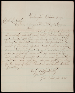[John] Wise to Thomas Lincoln Casey, October 19, 1877