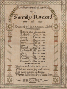 Hannah R. Child family record sampler