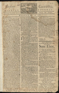 The Boston-Gazette, and Country Journal, 19 May 1766