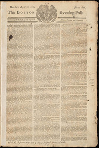 The Boston Evening-Post, 27 August 1770