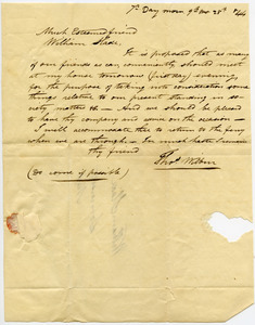 Letter from Thomas Wilbur to William Slade