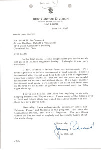 Letter from Jerry Rideout to Mark H. McCormack