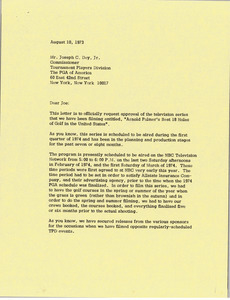 Letter from Mark H. McCormack to Joseph C. Dey