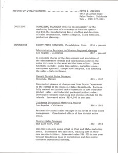 Peter B. Crenier Resume