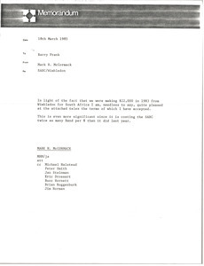 Memorandum from Mark H. McCormack to Barry Frank