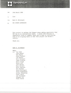 Memorandum from Mark H. McCormack to list