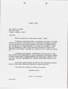 Letter from Mark H. McCormack to Bob Beattie