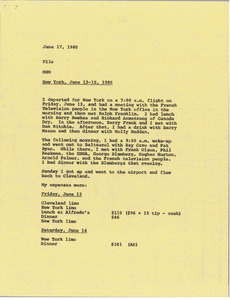 Memorandum from Mark H. McCormack to travel file