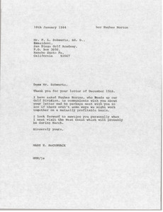 Letter from Mark H. McCormack to F. L. Schwartz