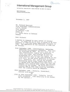 Letter from Mark H. McCormack to Richard Marriott
