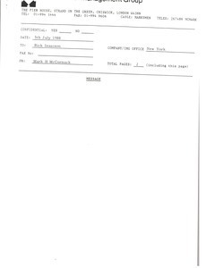 Fax from Mark H. McCormack to Rick Isaacson