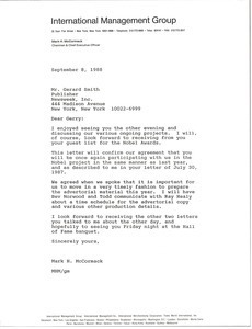 Letter from Mark H. McCormack to Gerard Smith