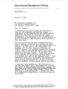 Letter from Mark H. McCormack to William G. Halpern