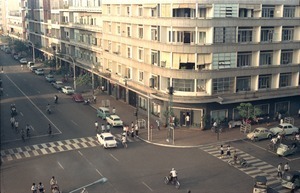 Phnom Penh street from above