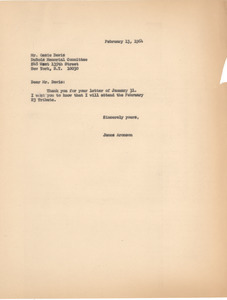 Letter from James Aronson to Du Bois Memorial Committee
