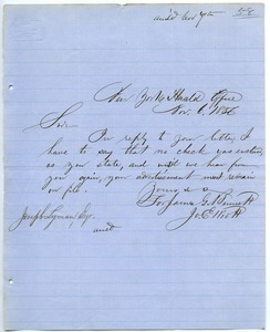 Letter from Joseph Elliott to Joseph Lyman