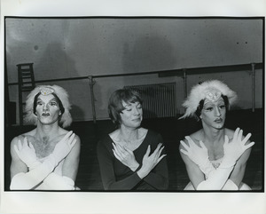 Shirley MacLaine and members of Les Ballets Trockadero de Monte Carlo