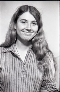 Half-length studio portrait of Irene White