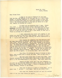 Letter from Tom Power to Frank F. Newth