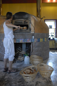 Hungry Ghost Bread: owner and baker Jonathan C. Stevens with fresh-baked bread