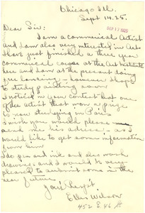 Letter from Ellis Wilson to W. E. B. Du Bois