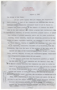 Letter from W. E. B. Du Bois to New York Times