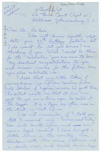 Letter from Mary-Louise Hooper to W. E. B. Du Bois