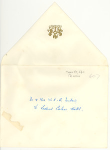 Envelope to Dr. and Mrs. Du Bois - Digital Commonwealth