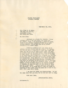 Letter from W. E. B. Du Bois to Nina Du Bois