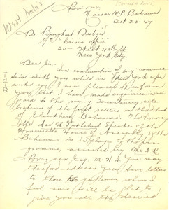 Letter from Cleveland H. Reeves to W. E. B. Du Bois