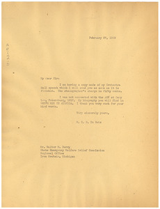 Letter from W. E. B. Du Bois to Walter M. Berry