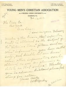Letter from W. D. Yerby to Crisis