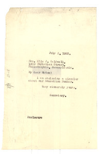 Letter from Crisis to Ella J. Caldwell