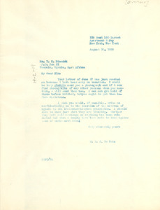 Letter from W. E. B. Du Bois to Y. K. Dimmock