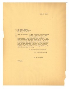 Letter from W. E. B. Du Bois to Louis T. Wright