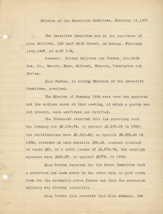 Meeting Minutes of the Executive Committee of the Institute for Crippled and Disabled Men