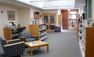 Buckland Public Library: interior view of casual seating area