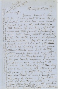 Letter from Erasmus Darwin Hudson to Martha Turner Hudson