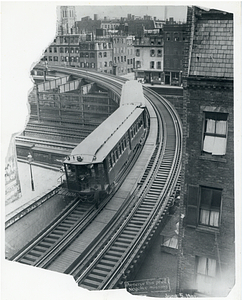 Railroad crossing over B and A tracks, Castle Street