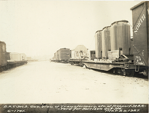 General view of transformers et cetera, at Freeport Street railroad yard for Harrison substation